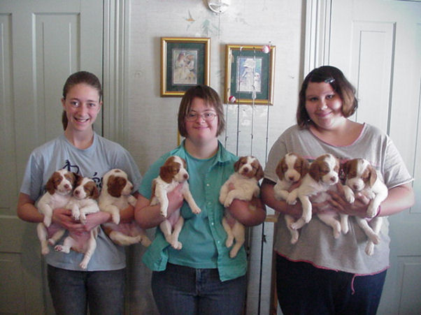 Day 35 all 8
            pups in birth order from l to r.