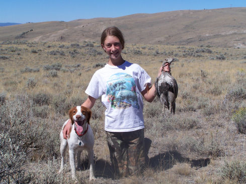 Sari and the first sage grouse of the 2006 season.